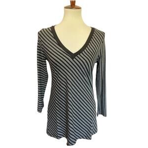 ANATOMIE Jersey Knit Striped Metallic Top